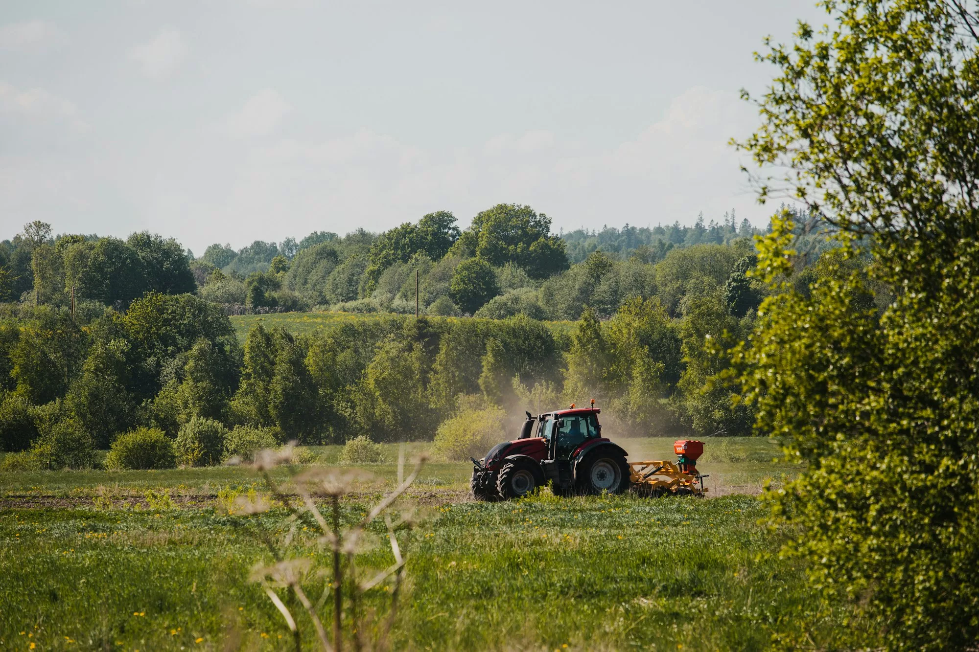 Tractor Working on a farming field